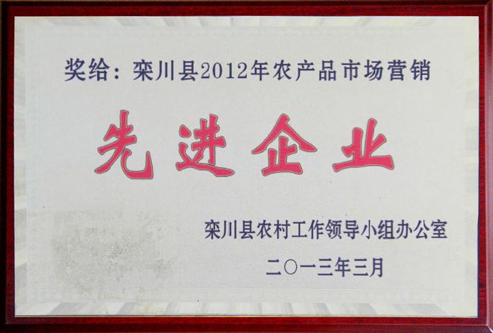 2012年农产品营销先进企业